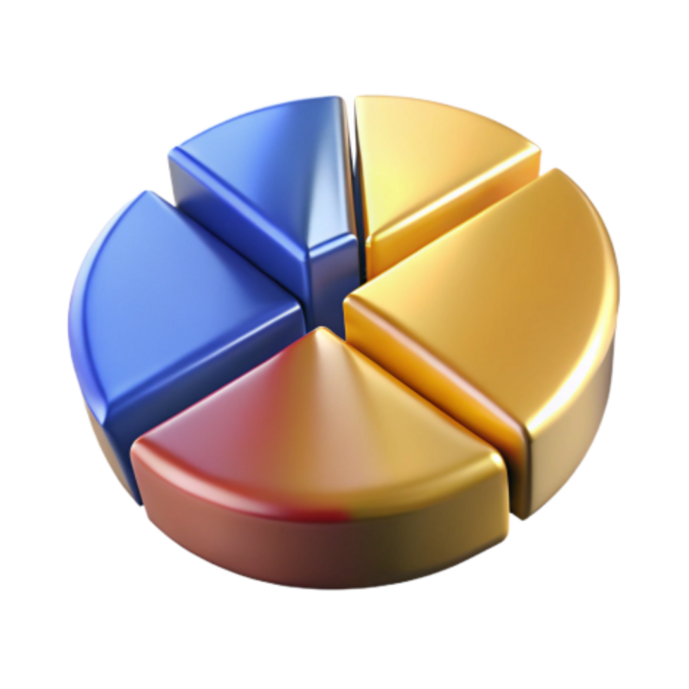 impressive abstract Data Segmentation Visualizing Proportions with 3D Pie Charts professional png