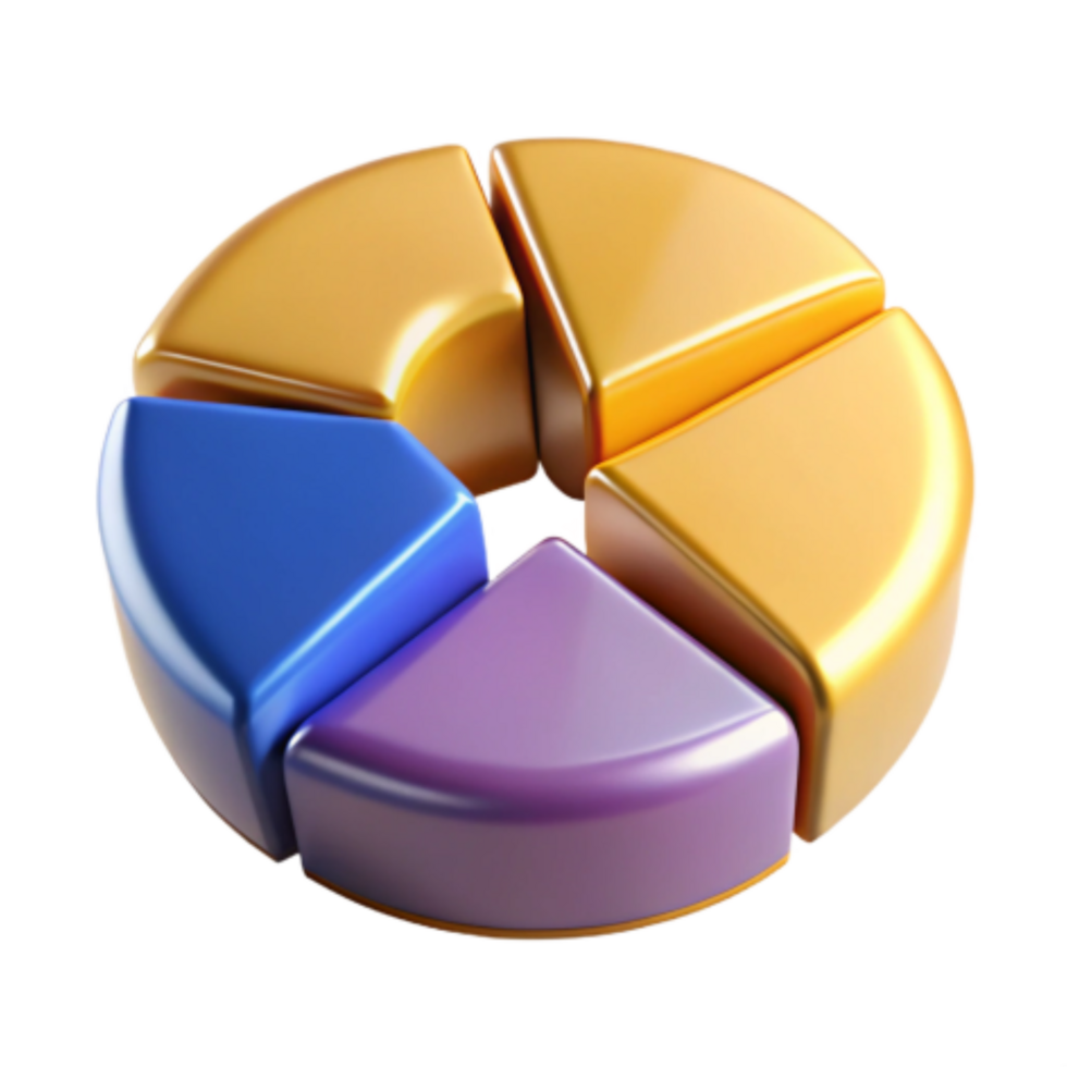 beautiful vintage Data Visualization 3D Pie Chart Segmentation Analysis original png