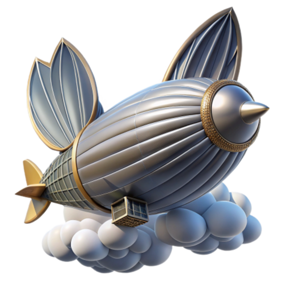 elegant rustic Steampunk Airship Cloud Voyage authentic png