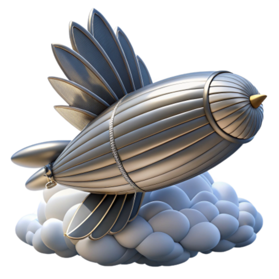 stunning creative Steampunk Airship Soaring Through Clouds premium png