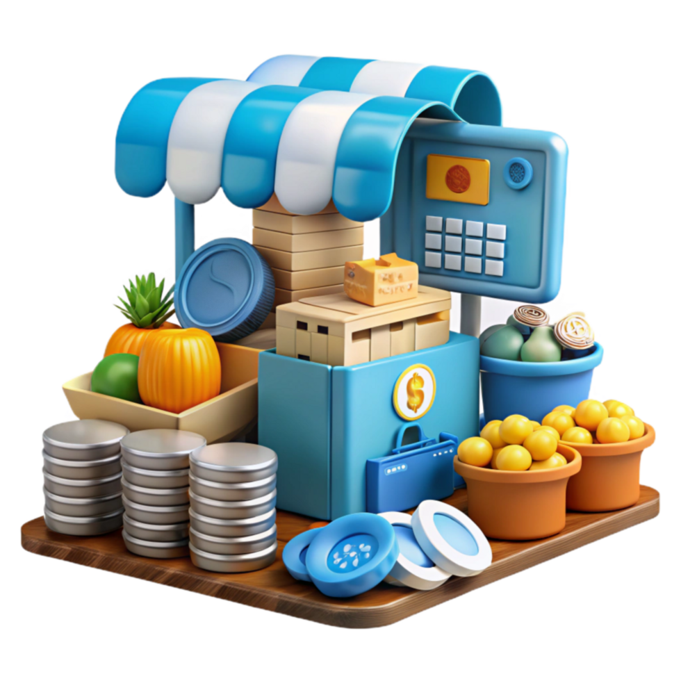 impressive minimalist Digital Market Stall Online Shopping, E-commerce, Virtual Store exclusive png