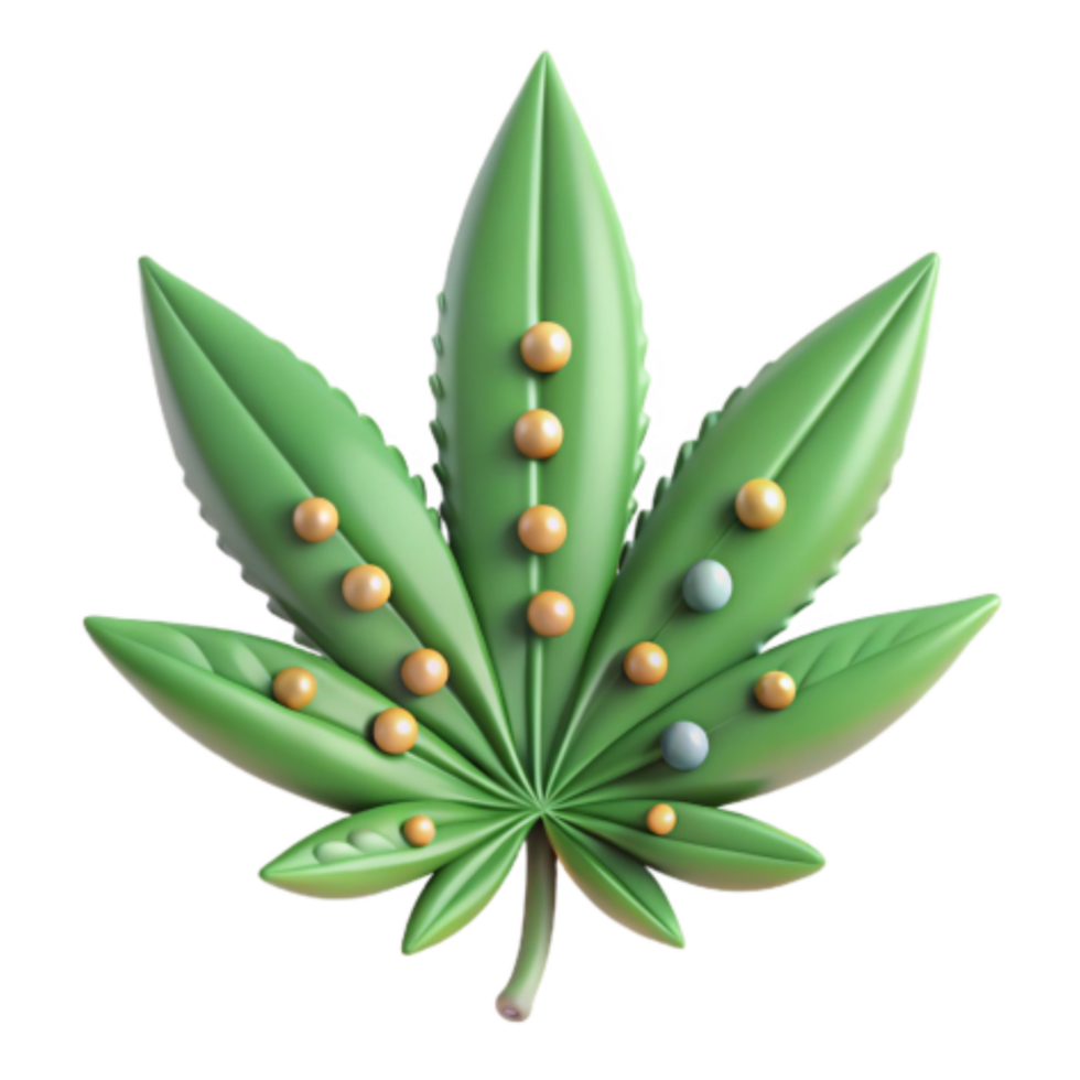 dramatic abstract Cannabis Leaf Cannabinoid and Terpene Profile high quality png