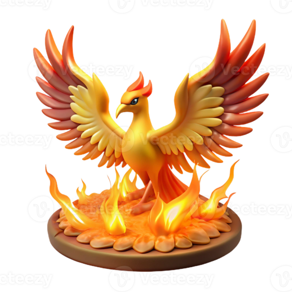 beautiful classic 3D Render of Mythical Firebird high quality png