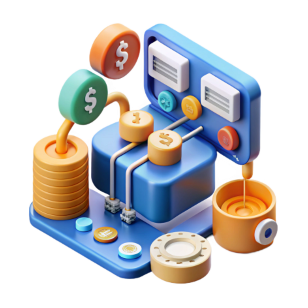 vibrant creative Automated Money Generation System A Visual Representation exclusive png