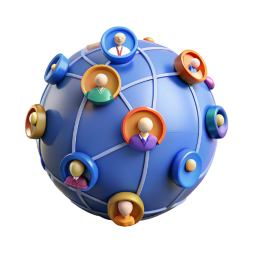 vibrant abstract Global Network Connecting People Worldwide high resolution png