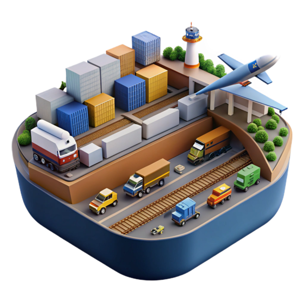 elegant minimalist Global Logistics Intermodal Transportation Freight Efficiency authentic png