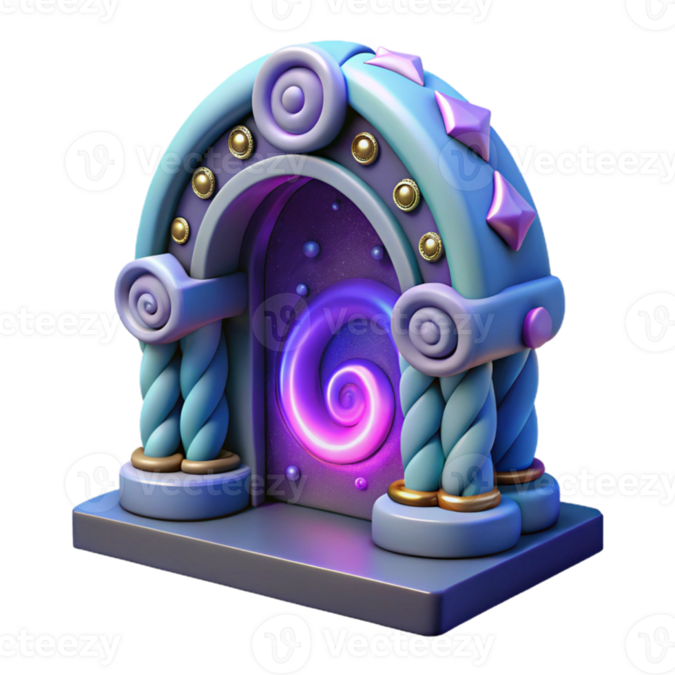 beautiful creative 3D Render Magical Portal Illustration high resolution png