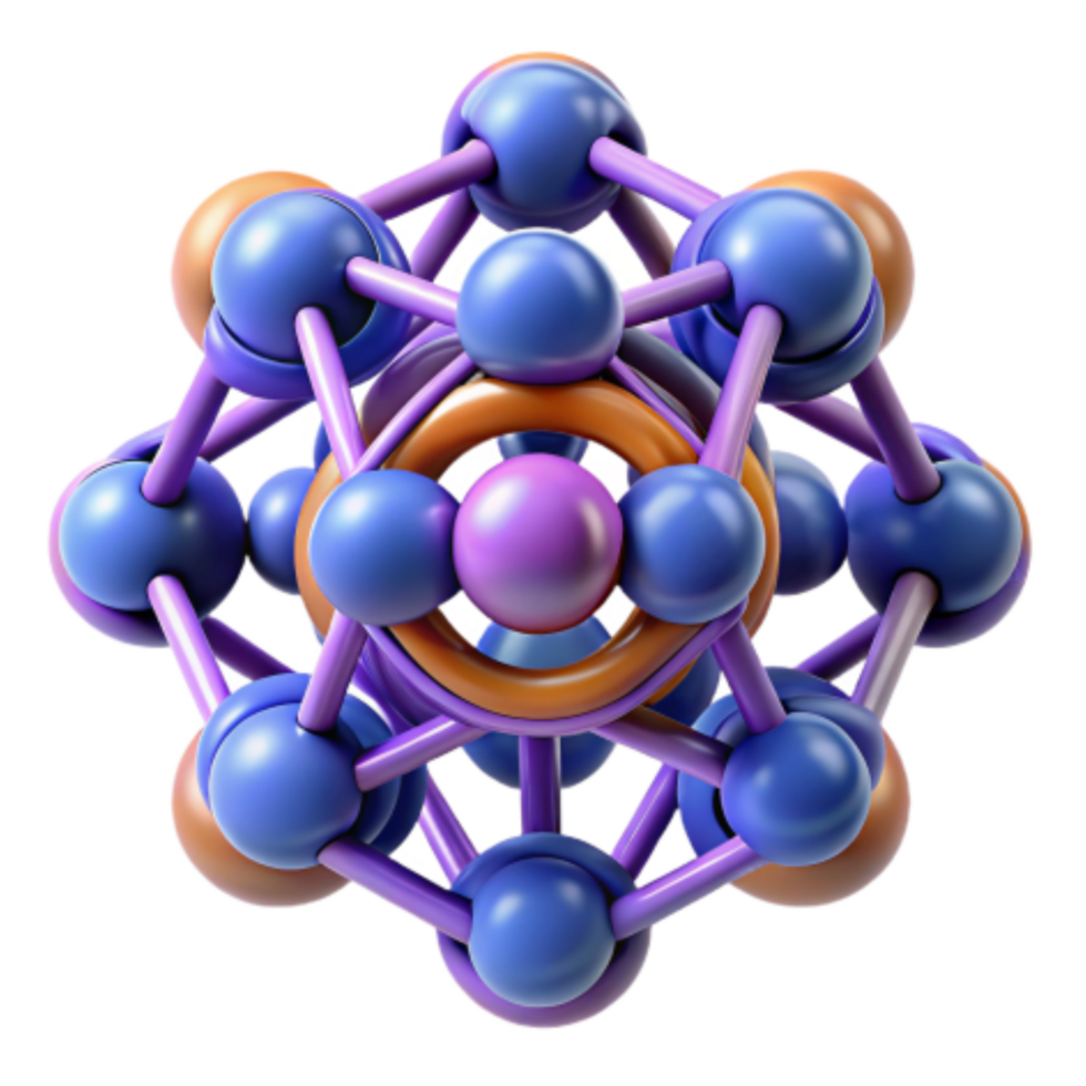 wonderful abstract 3D Molecular Structure Complex Bonds Atomic Arrangement professional png