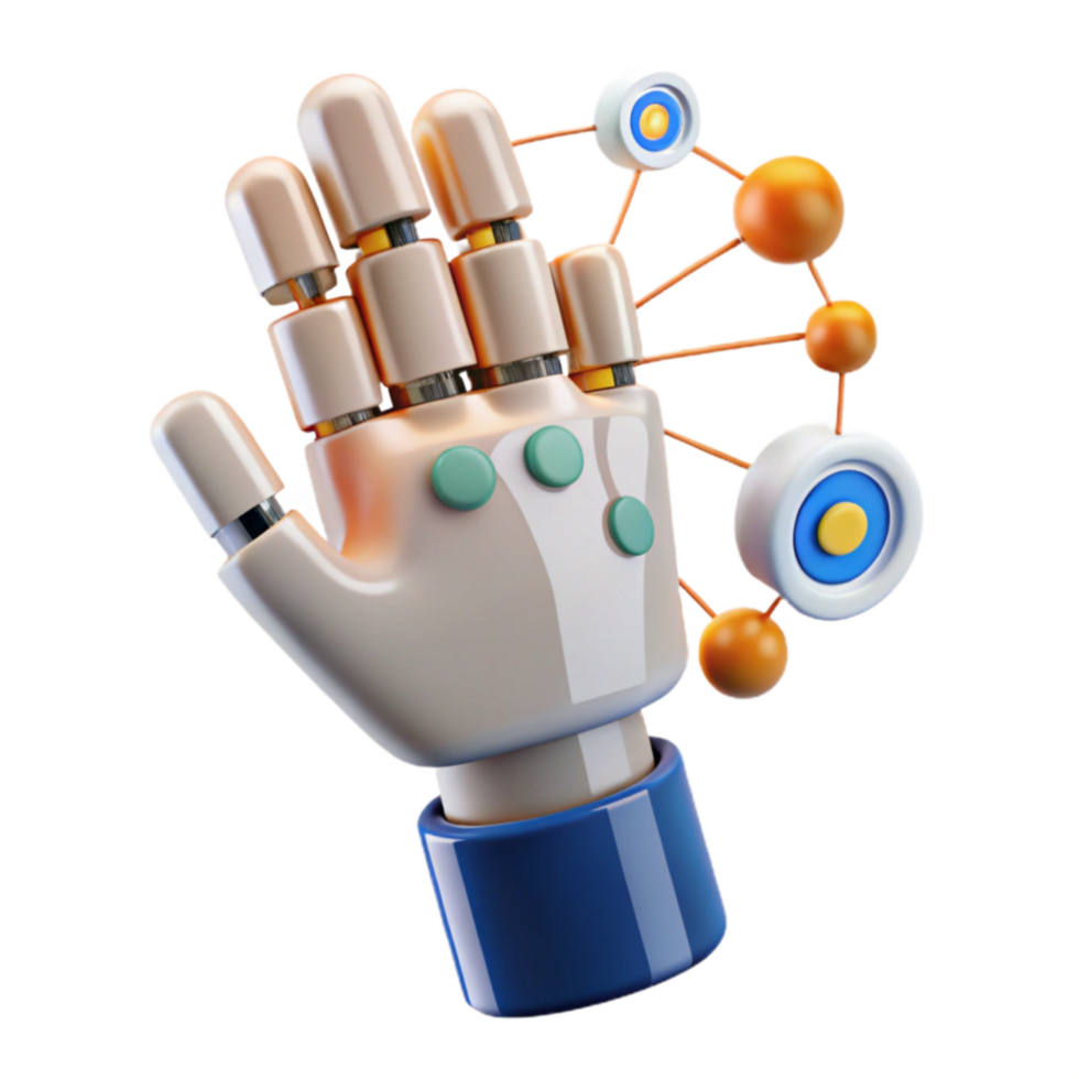wonderful contemporary Robotic Hand Connecting Data Points Automation Network Visualization high resolution png