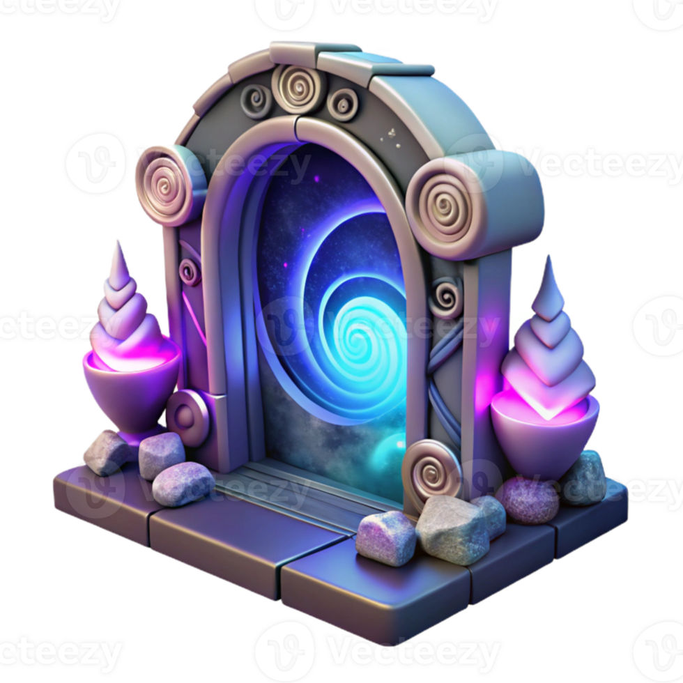 beautiful artistic Fantasy Portal 3D Render premium png