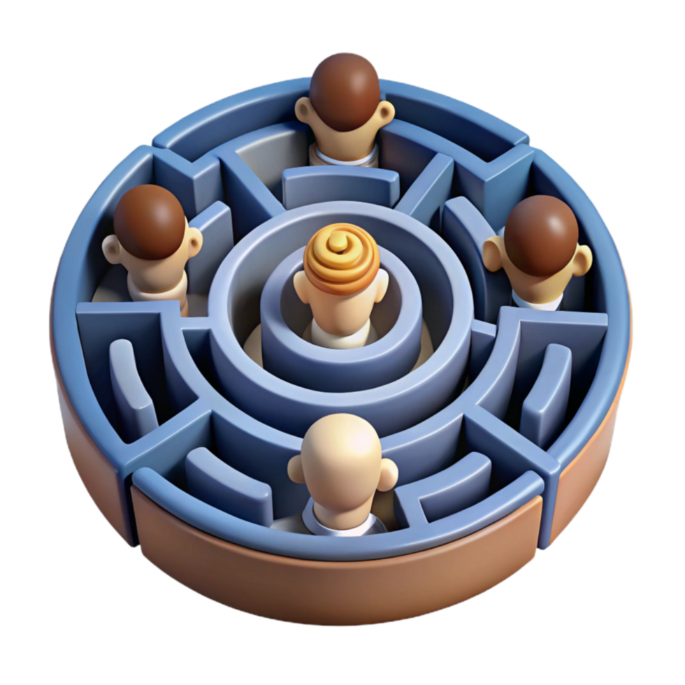 beautiful creative Navigating Complexities A Circular Maze Metaphor premium png