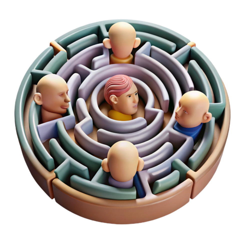 dramatic classic Navigating Complexities A Maze of Social Dynamics professional png