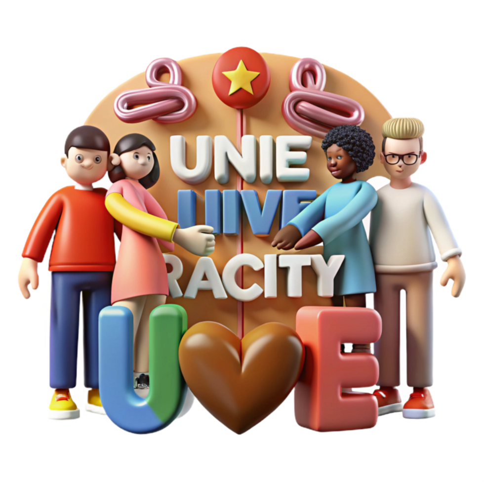 wonderful minimalist Unity, Diversity, and Love Celebrating Inclusivity 4K png