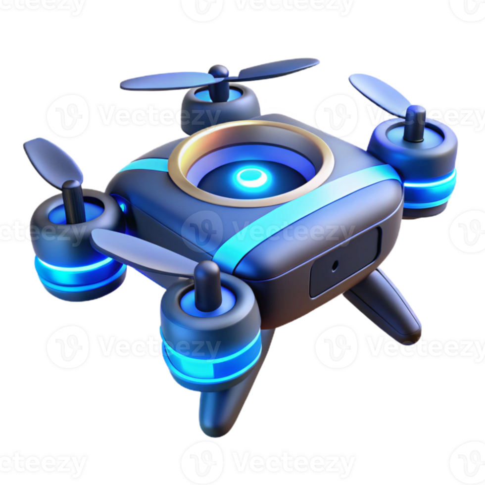 beautiful modern Futuristic Drone 3D Render high quality png