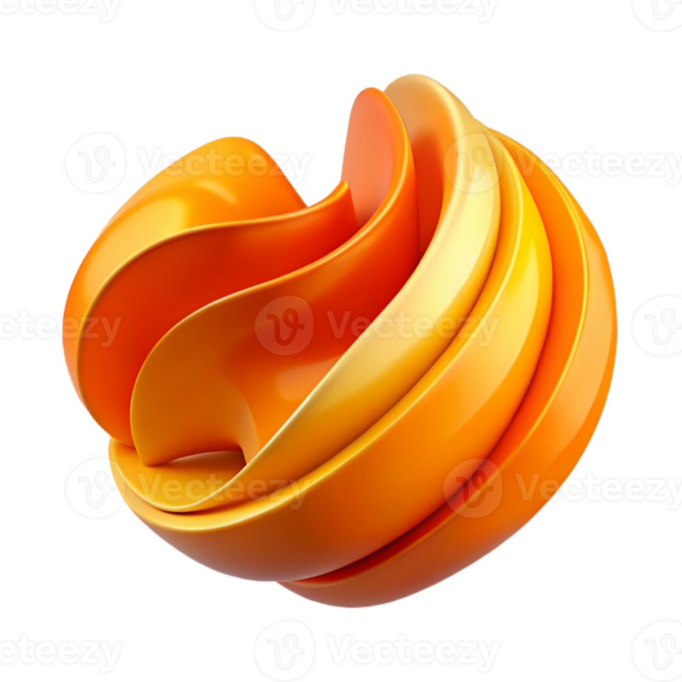 stunning classic Orange Abstract 3D Render high quality png