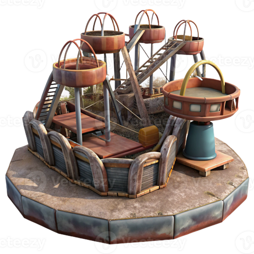 beautiful traditional Rusty Playground 3D Model original png
