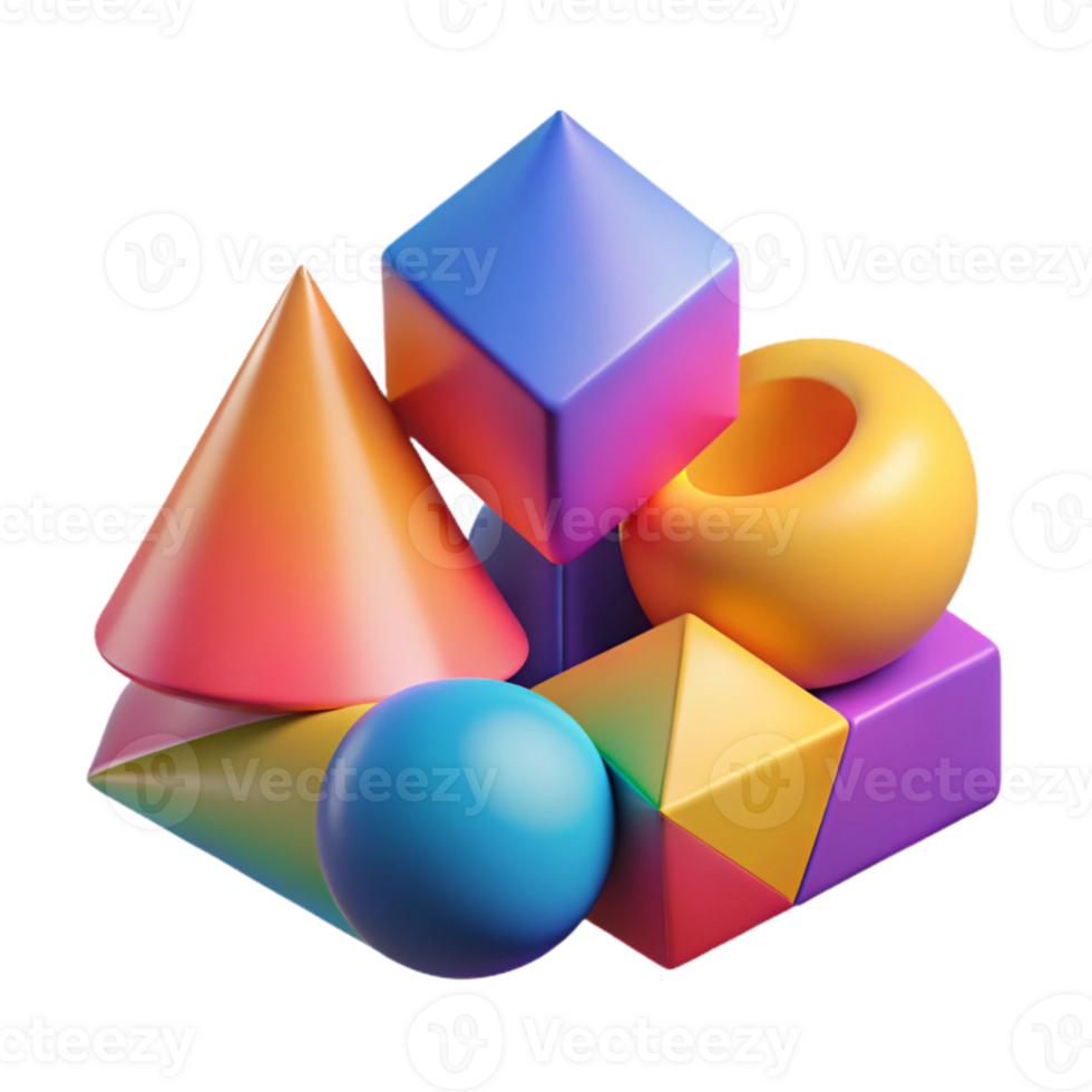 wonderful rustic Colorful 3D Geometric Shapes Abstract Background original png