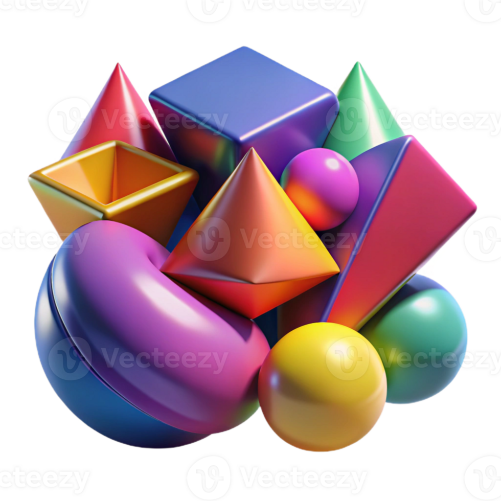 magnificent classic Vibrant 3D Abstract Background with Geometric Shapes exclusive png