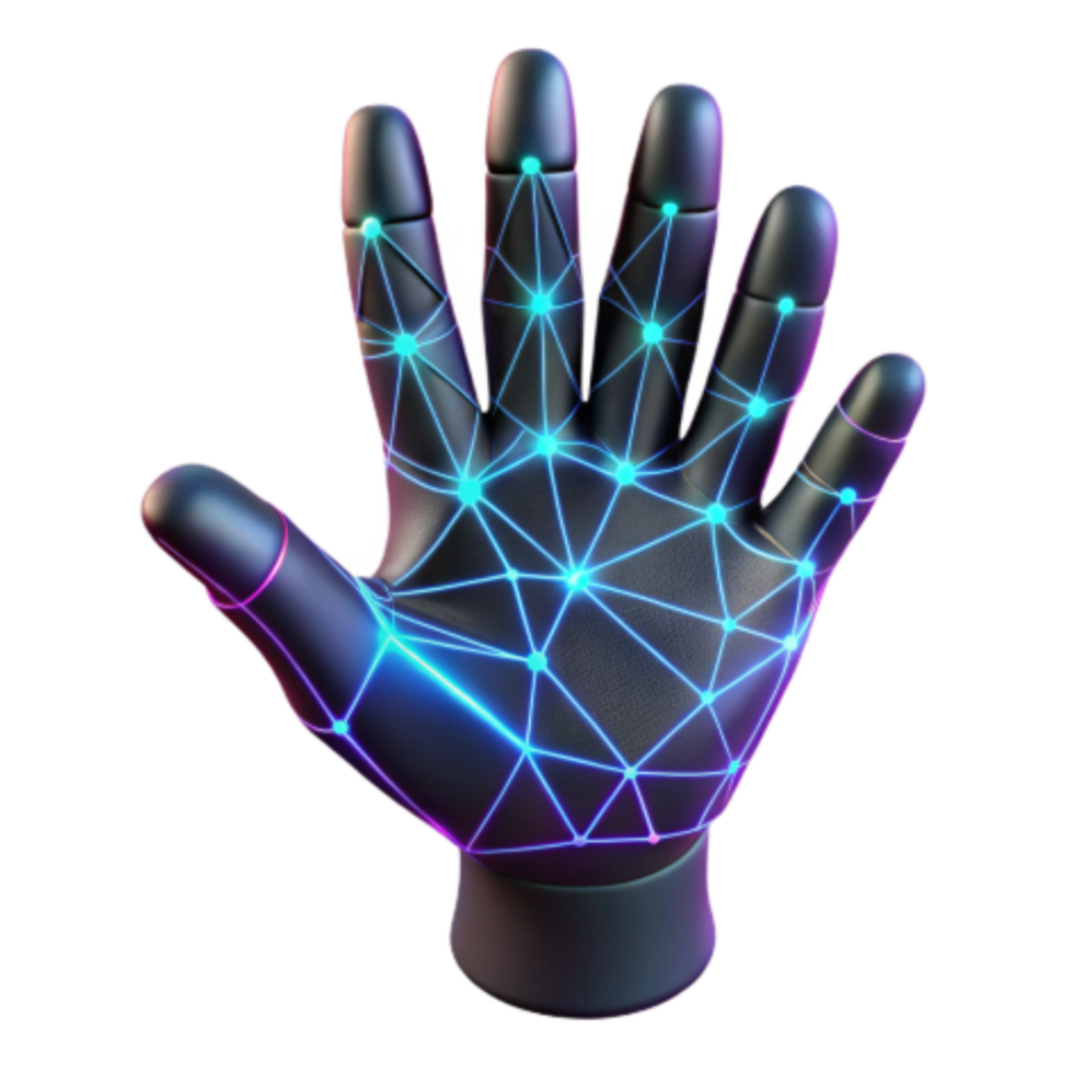 stunning artistic Cybernetic Hand Digital Network, Glowing Lines, Futuristic Technology exclusive png