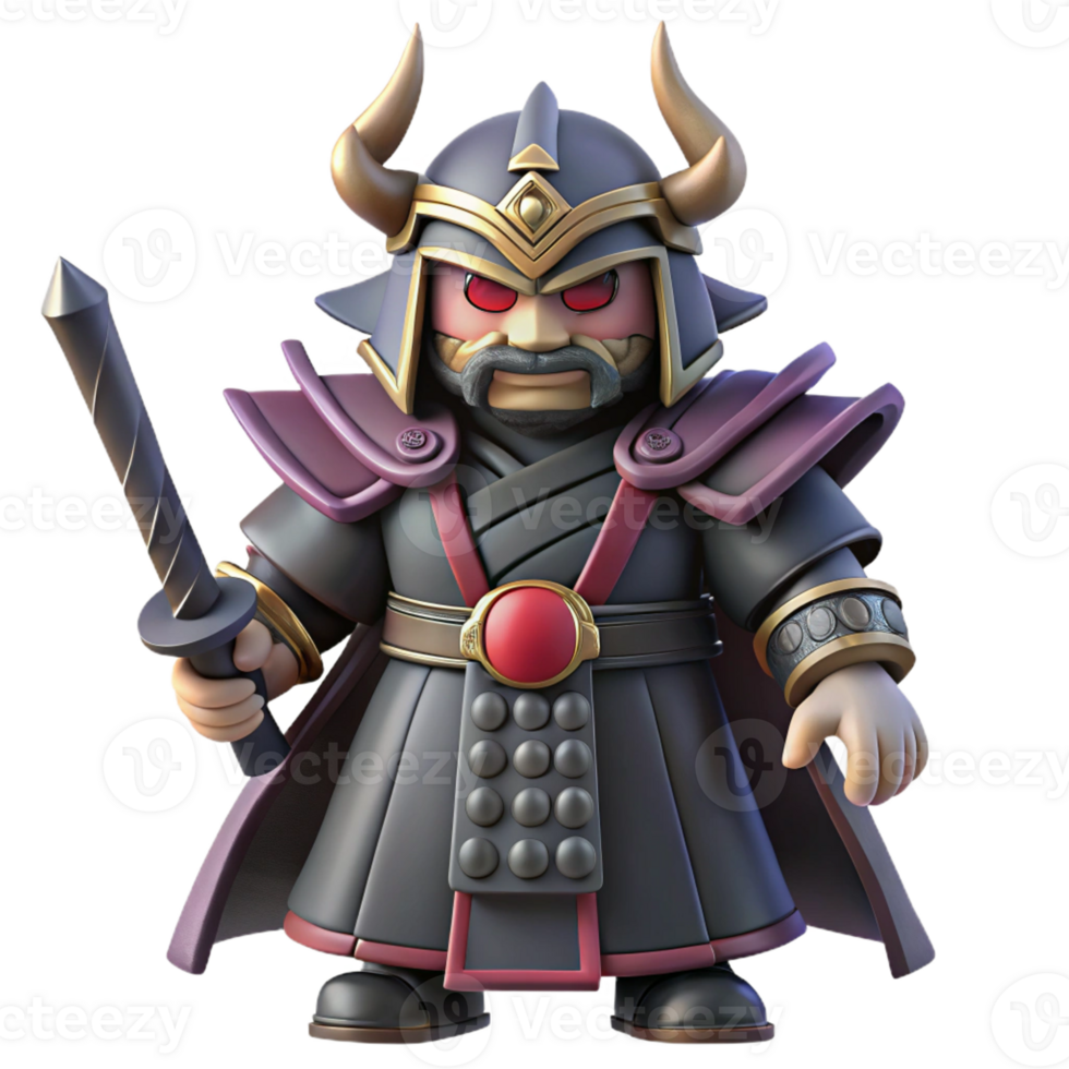 extraordinary vintage 3D Render Warrior Illustration Dark Lord with Sword detailed png