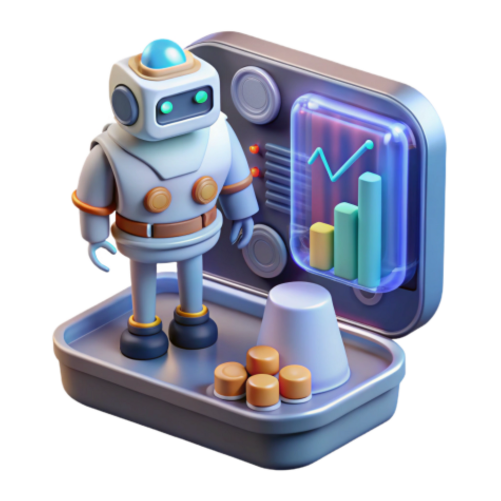 vibrant vintage AI Automation Robotic Process Optimization Data Analysis detailed png