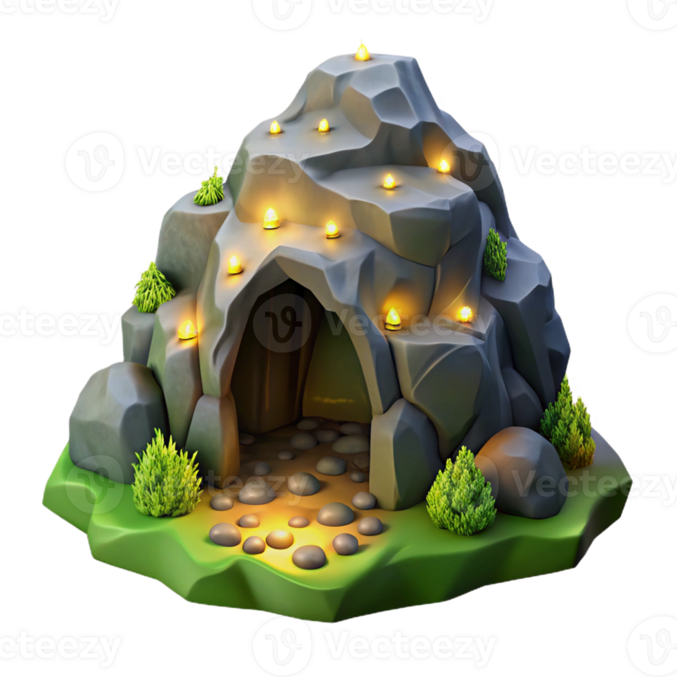 elegant creative Luminous Cave 3D Model 4K png