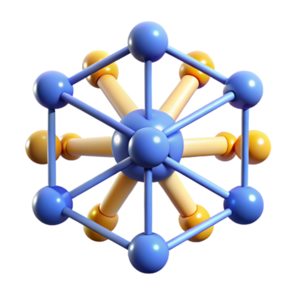 extraordinary minimalist Abstract 3D Molecular Structure Network Visualization original png
