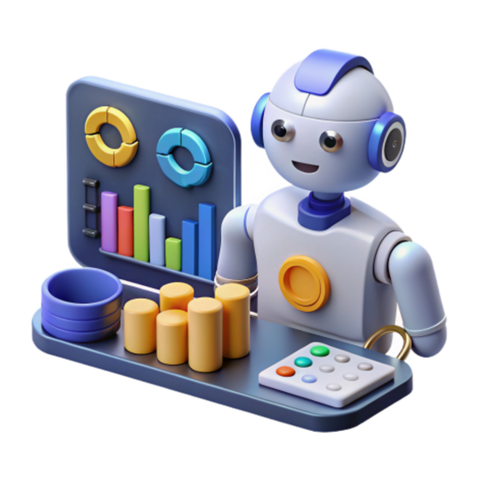 elegant minimalist AI-Powered Financial Analytics Automation, Data Visualization, and Insights premium png
