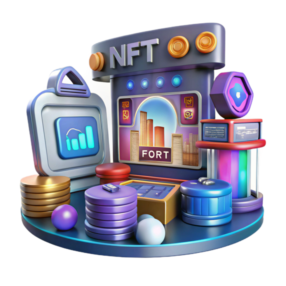 beautiful minimalist NFT Digital Assets Metaverse City Trading Investment authentic png