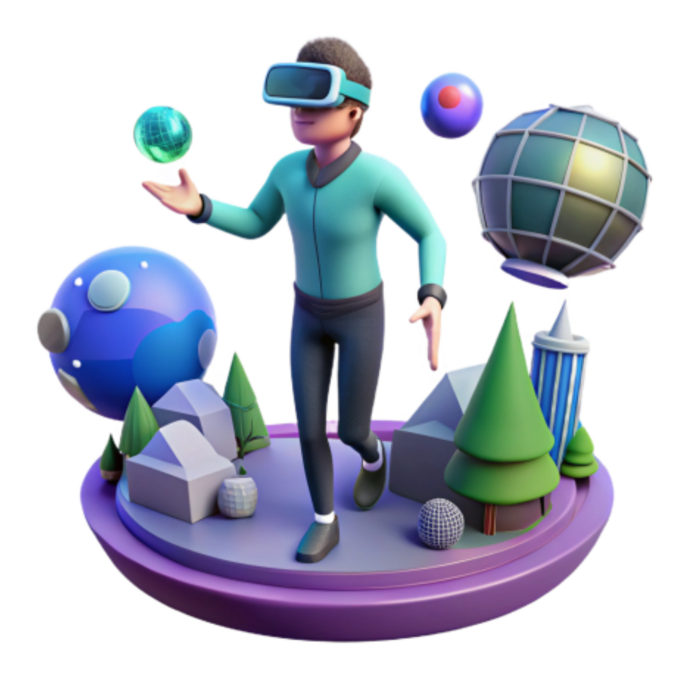 beautiful abstract Virtual Reality Exploration Immersive 3D Worlds high resolution png