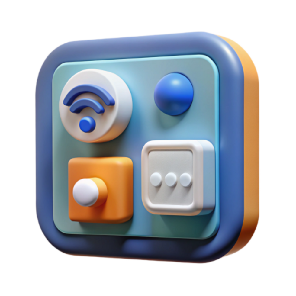 wonderful traditional 3D Interface Design Colorful App Controls 4K png