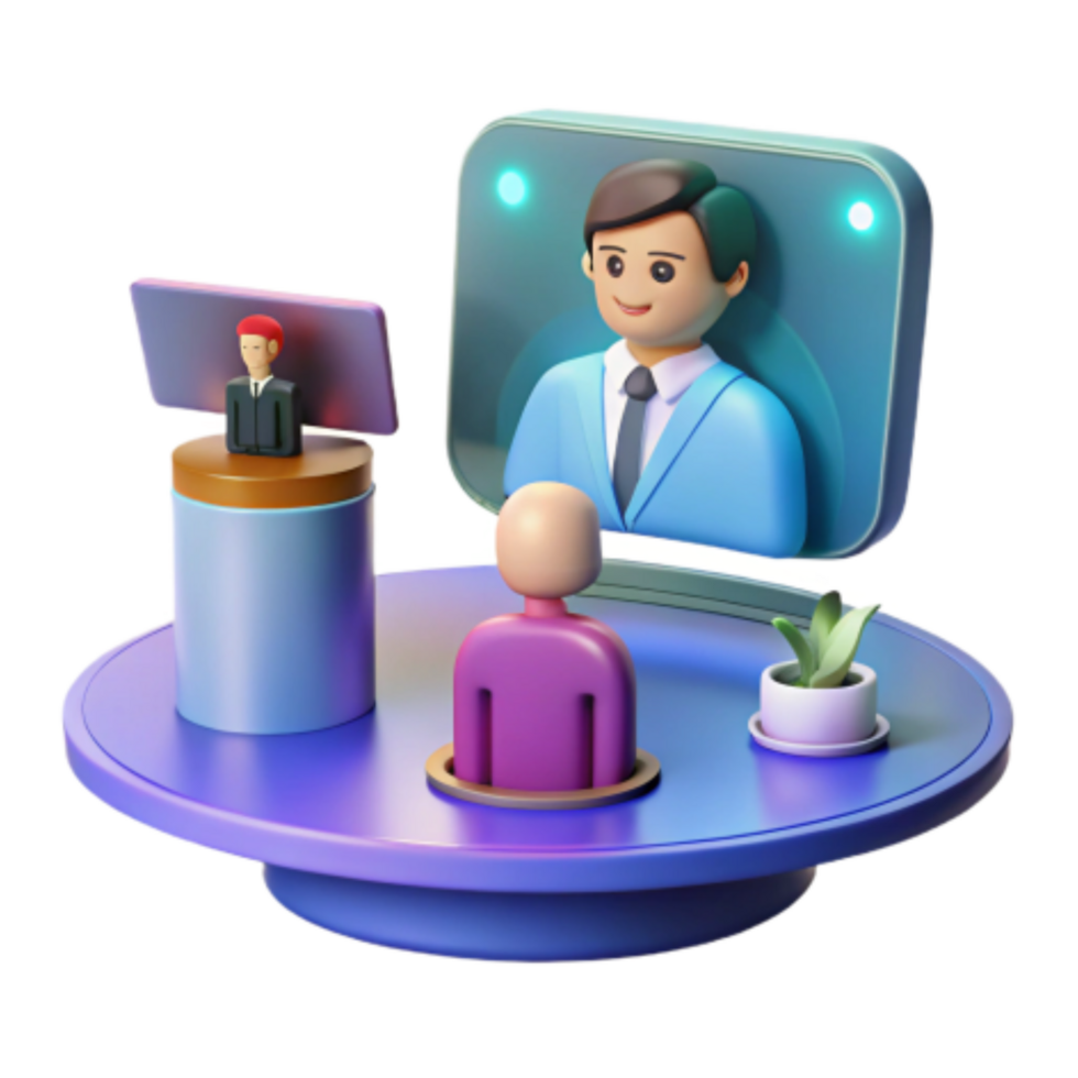 serene traditional Virtual Interview Remote Meeting Technology 4K png