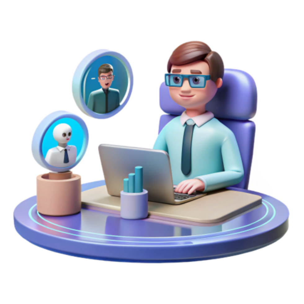 magnificent vintage Virtual Collaboration AI and Remote Team Efficiency professional png