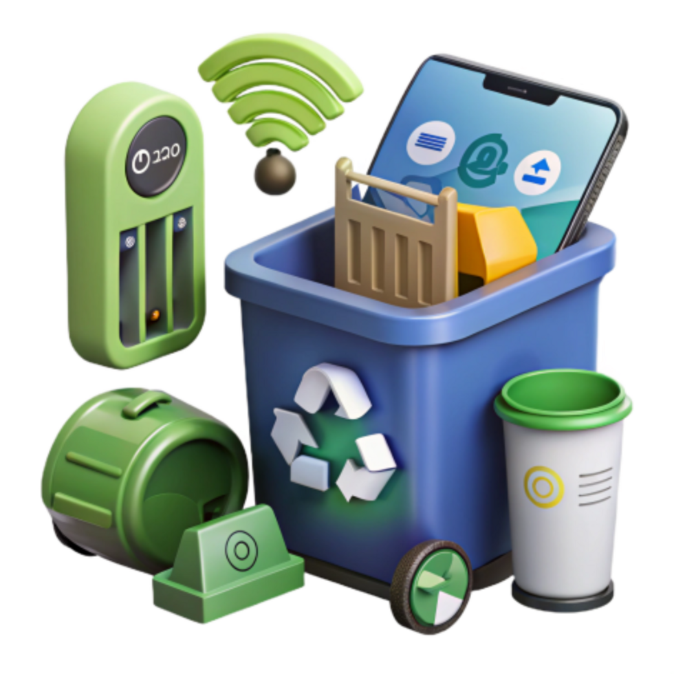 dramatic modern Smart Recycling Wireless Waste Management System original png