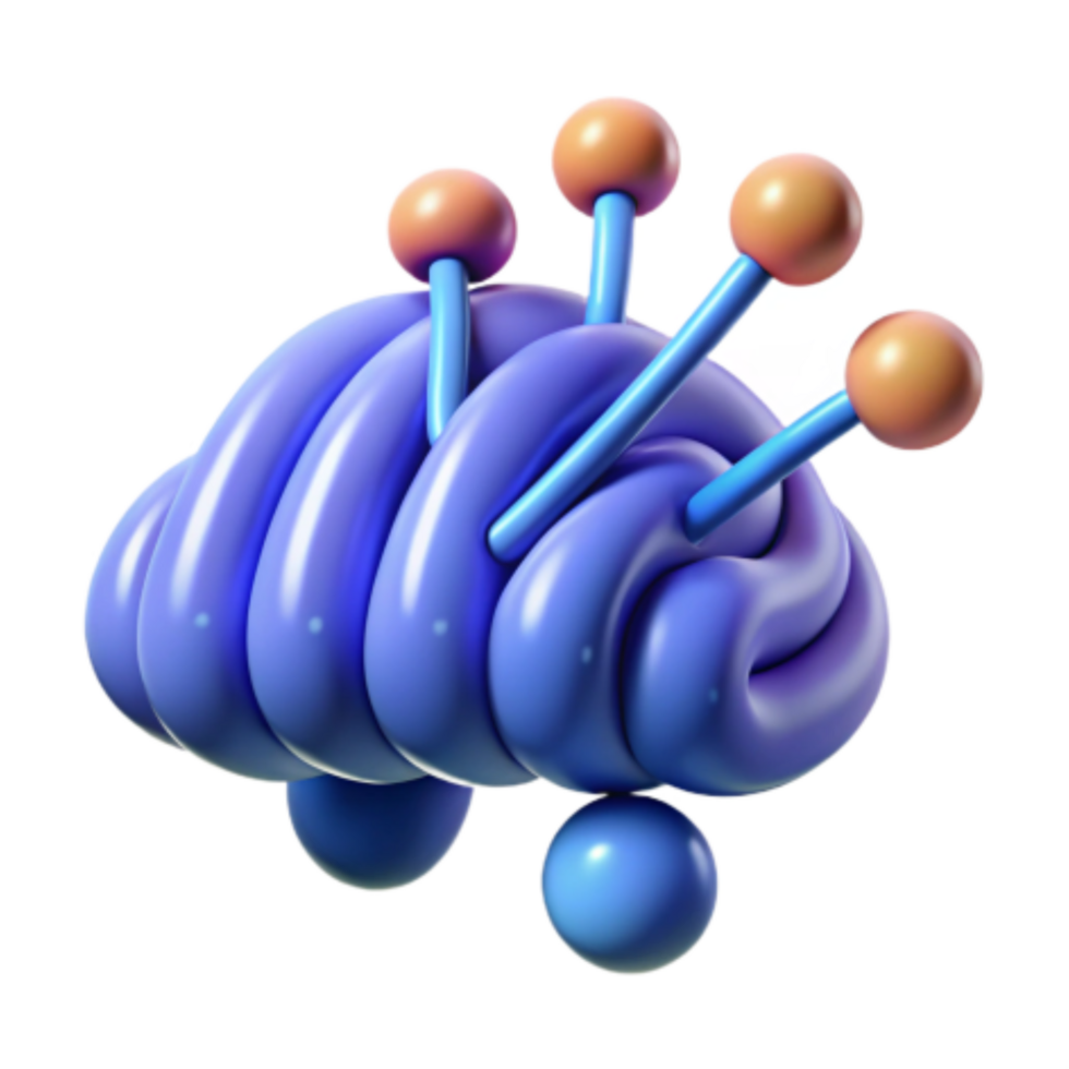 elegant modern Exploring the Neural Pathways A 3D Brain Model 4K png