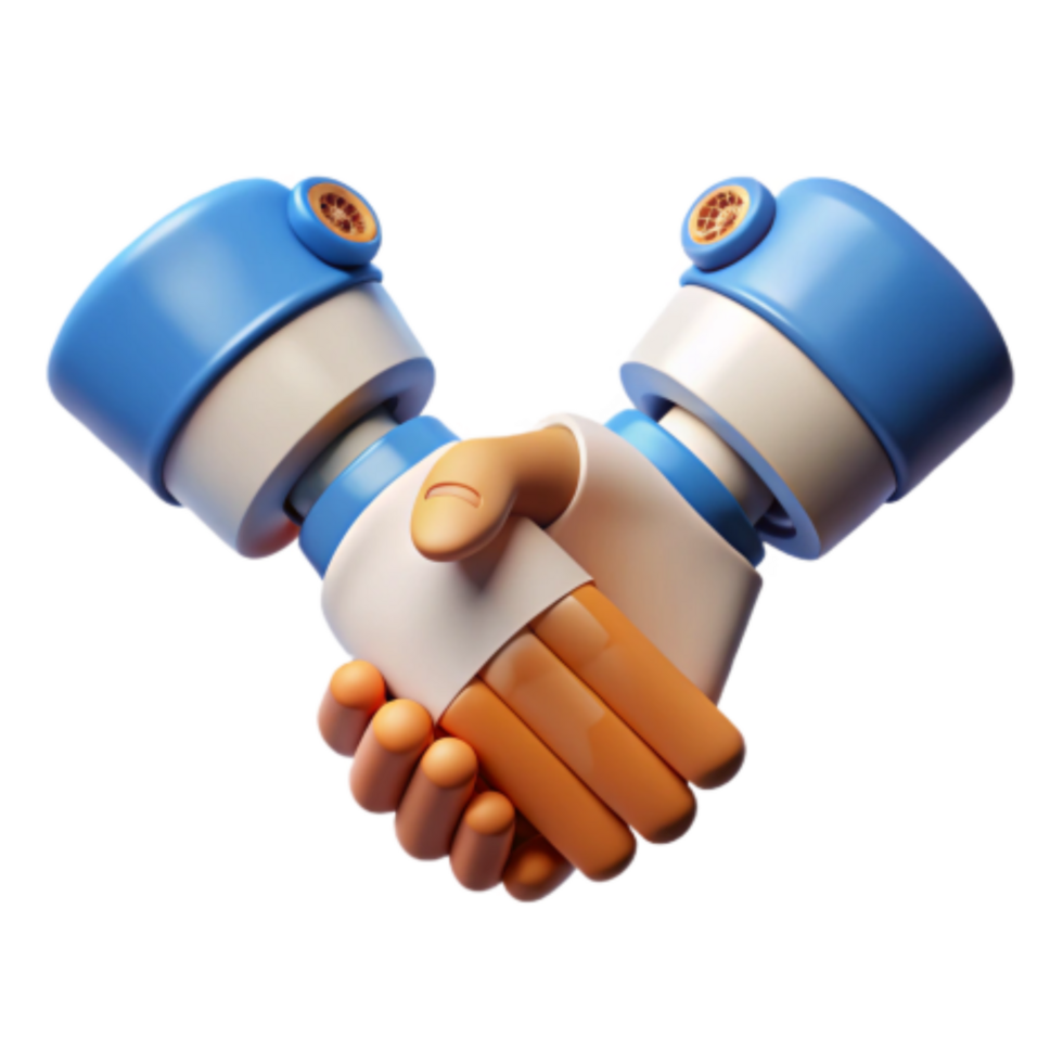 serene vintage Digital Handshake Collaboration, Partnership, and Unity original png