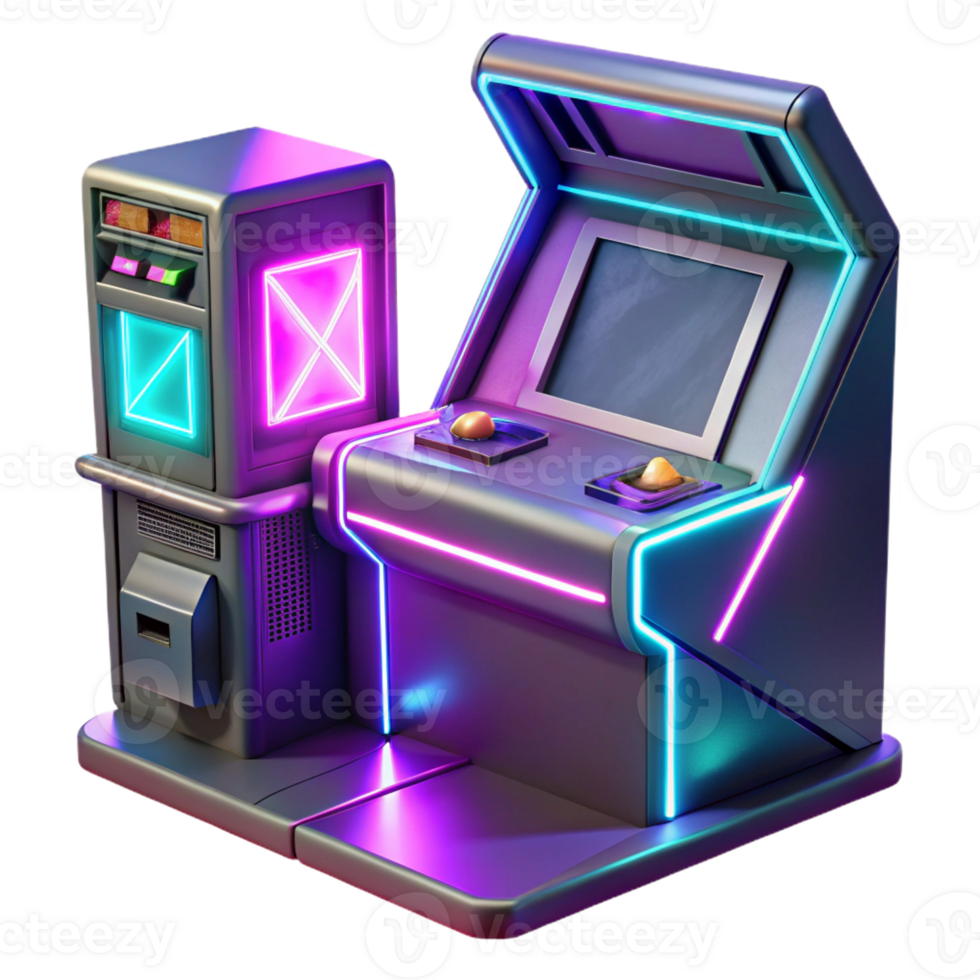 dramatic rustic Retro Arcade Game 3D Render original png