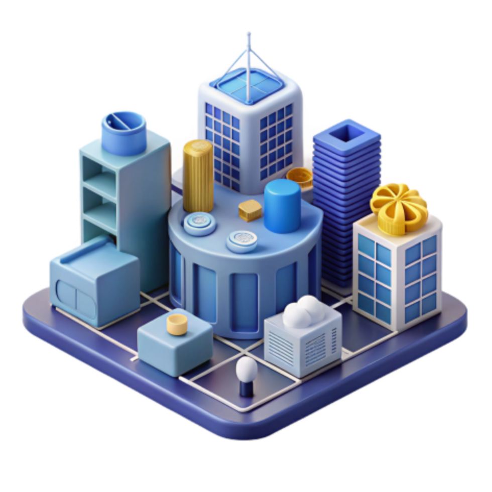impressive minimalist Smart City Infrastructure A 3D Model of Urban Development high resolution png