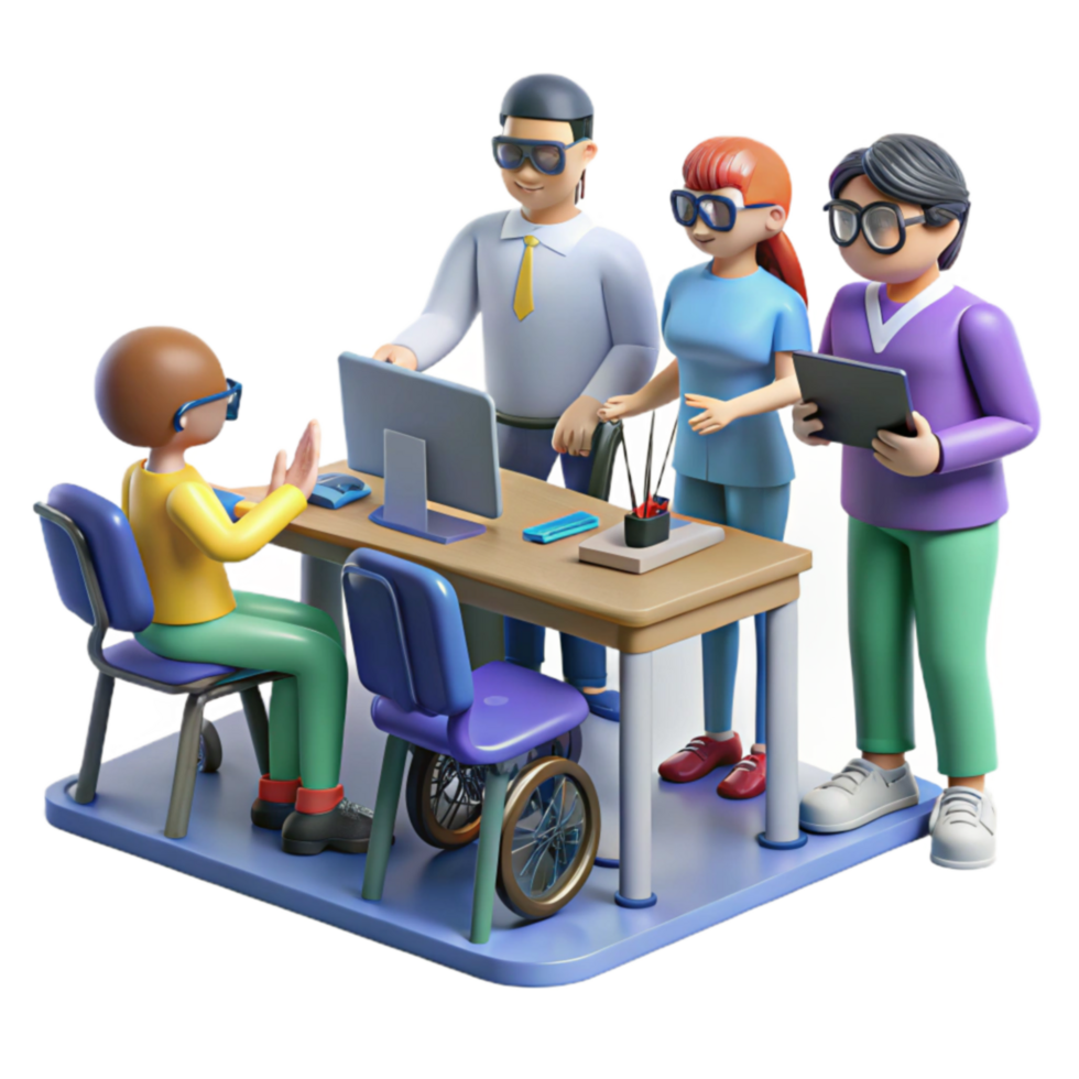 vibrant traditional Accessibility Support Inclusive Workplace Collaboration original png