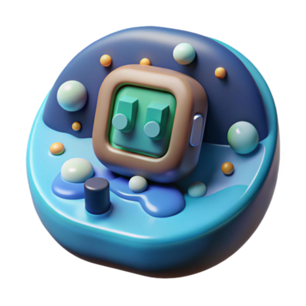dramatic artistic 3D Render of Abstract Cute Robot in Cell high quality png