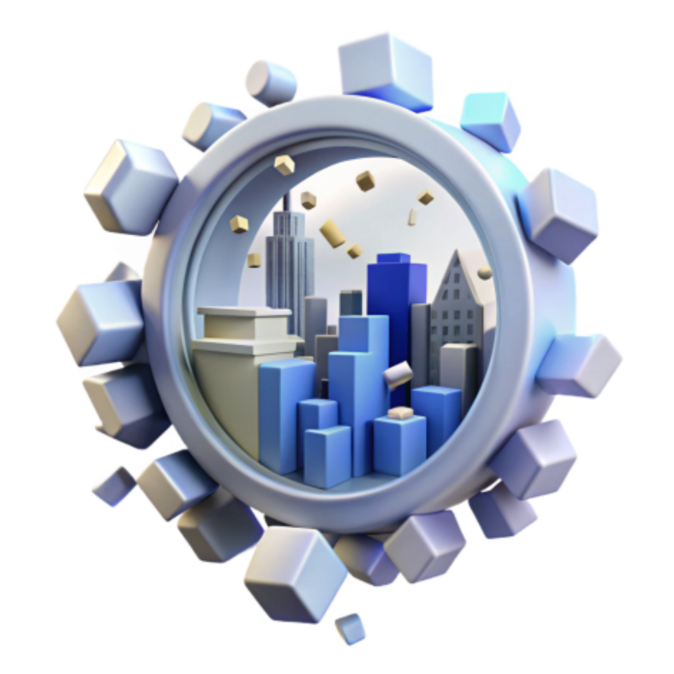 vibrant abstract Urban Development Cityscape, Growth, Innovation, Technology, Architecture, Progress, Modernization, Construction, Design, Future genuine png