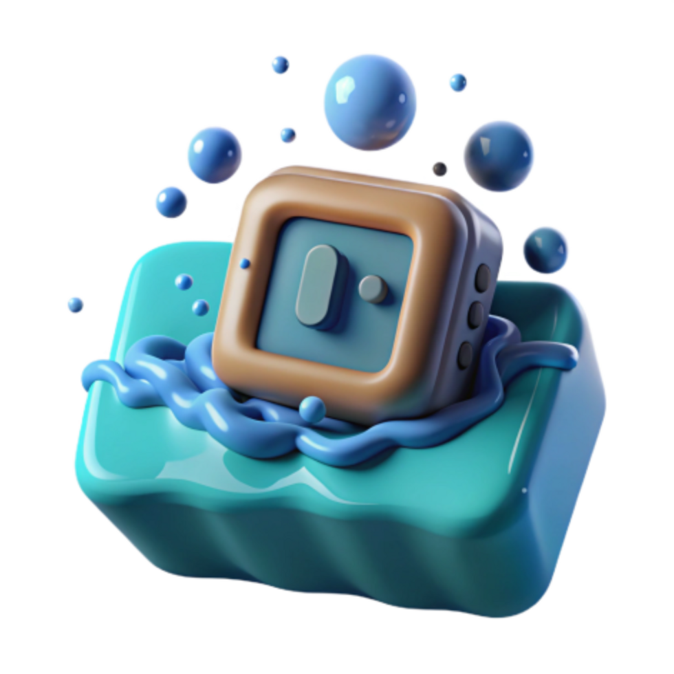 beautiful creative Retro Device in Liquid 3D Render 4K png