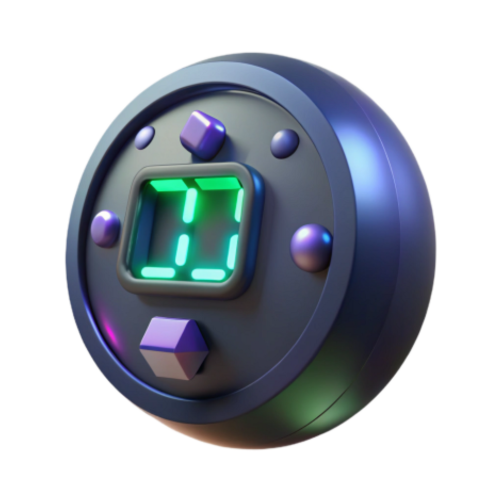 elegant modern Digital Timer Retro Futuristic Countdown Clock professional png