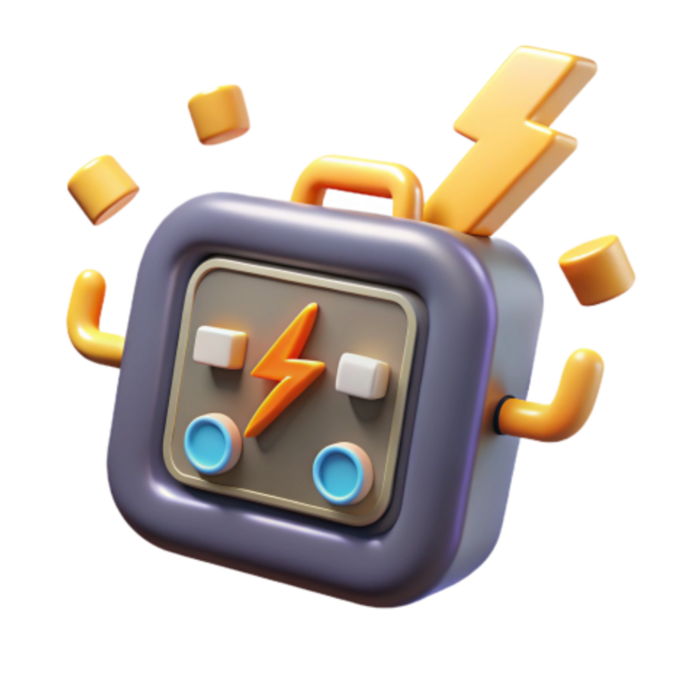 dramatic artistic Power-Up Your Productivity 3D Animated Robot exclusive png