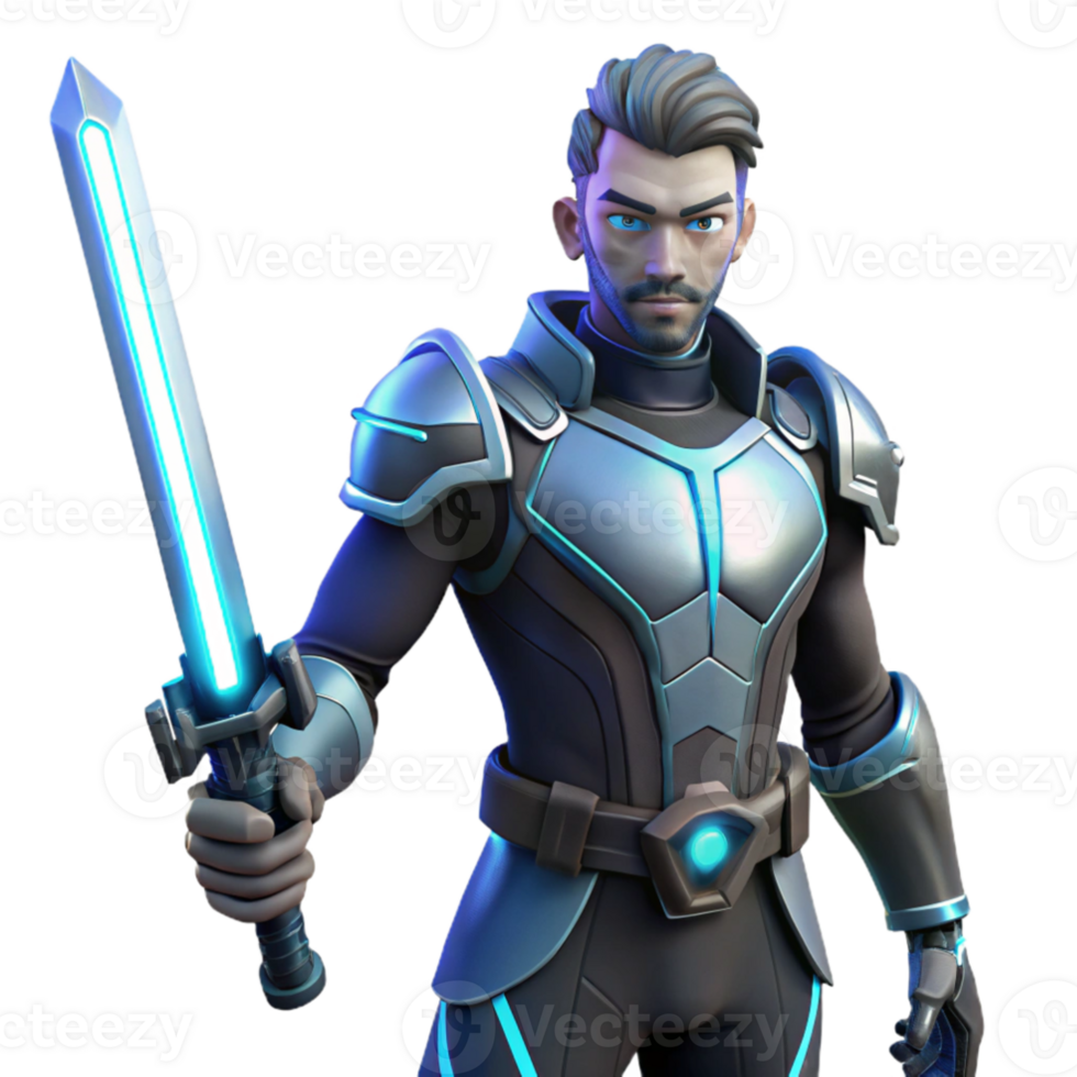wonderful modern Futuristic Knight 3D Render exclusive png