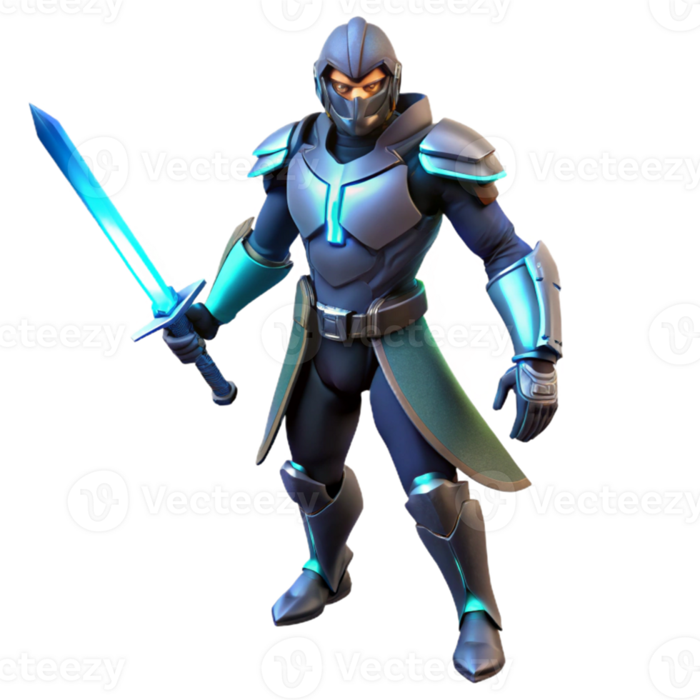 serene vintage 3D Knight Illustration Fantasy Game Character high resolution png