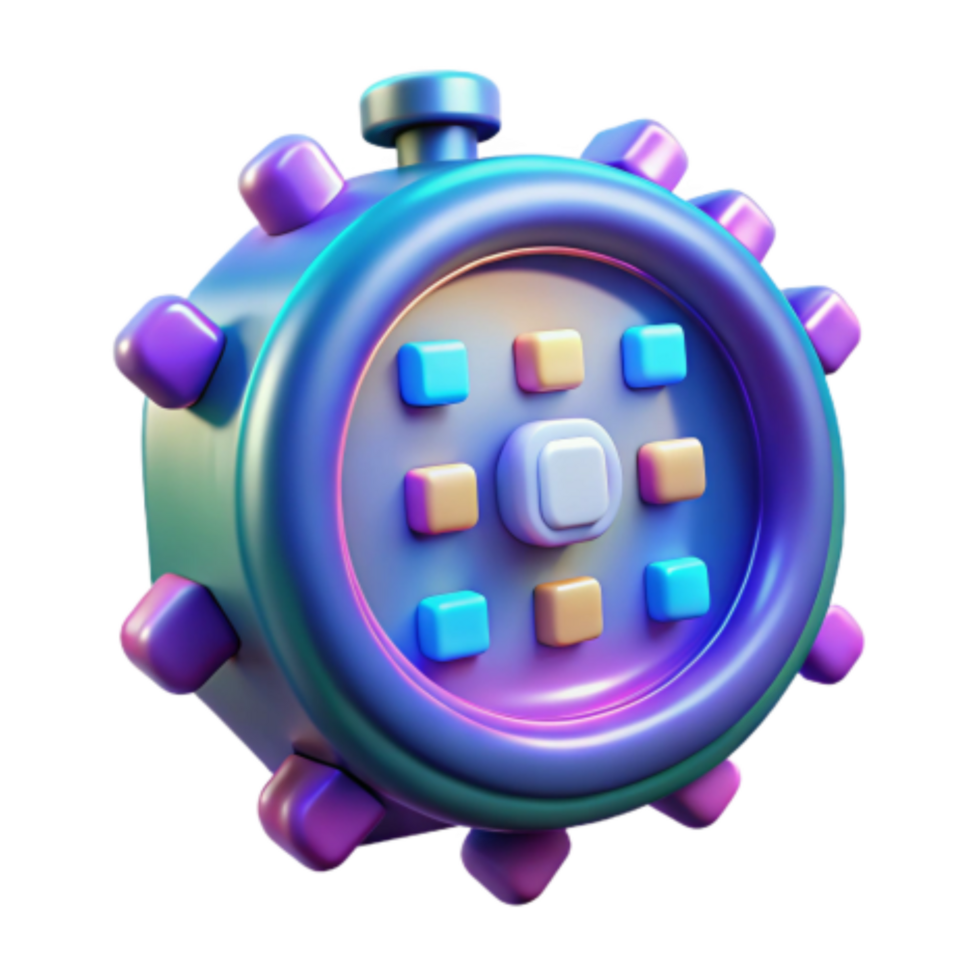 elegant creative Abstract 3D Colorful Gear with Buttons 4K png