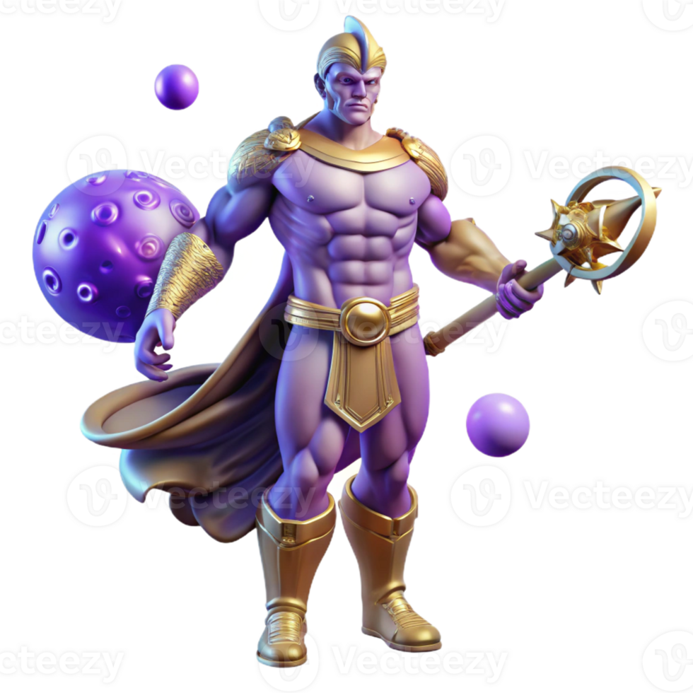extraordinary creative Powerful 3D Render of a Mighty God detailed png