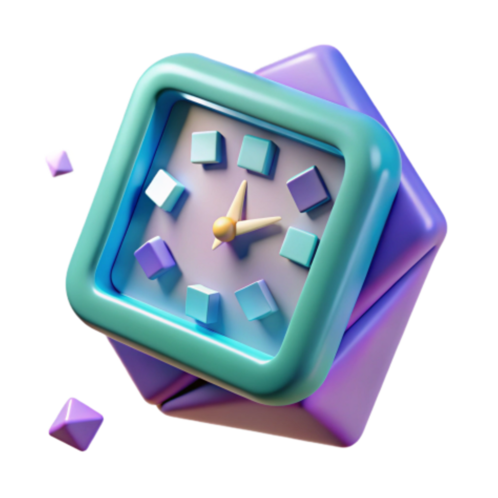 impressive rustic 3D Clock Design Cube Timepiece high resolution png
