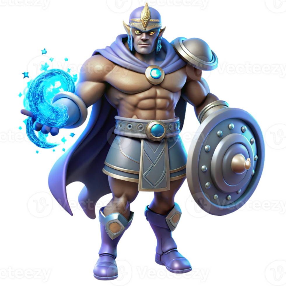 impressive modern Mighty Warrior 3D Render genuine png